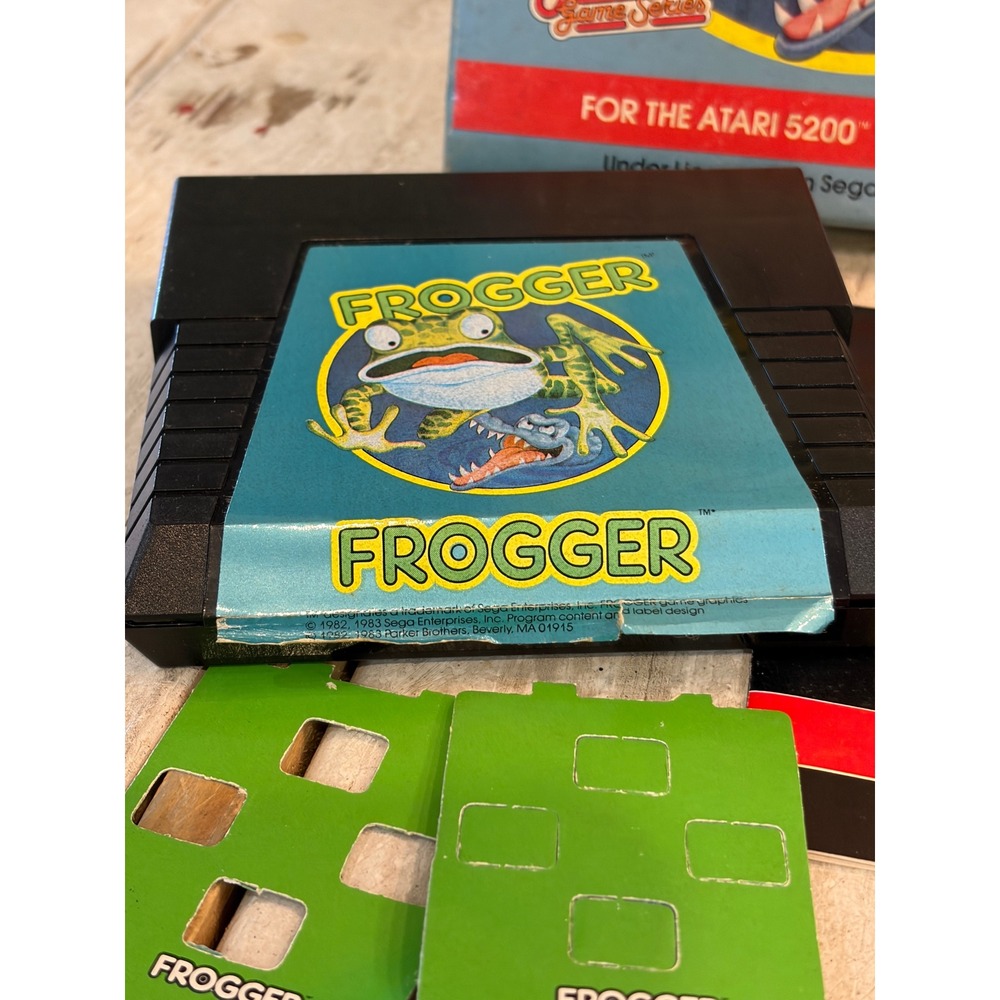 Frogger Atari 5200 Parker Brothers Arcade Game Complete Box Manual Overlays 9530 - Picture 6 of 9